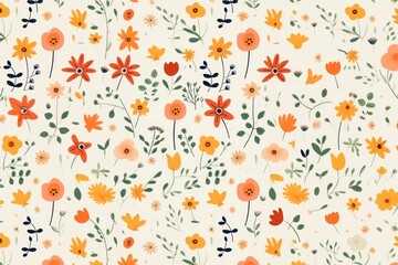 Summer flowers pattern backgrounds wallpaper.