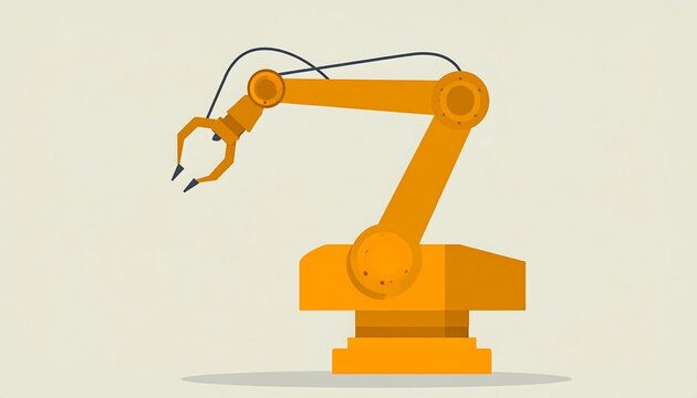 Orange robotic arm, industrial design - Powered by Adobe