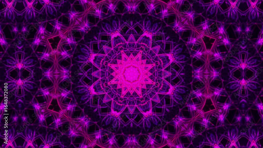 Poster mesmerizing neon pink abstract mandala transforms with pulsing energy creating a vibrant visual jour