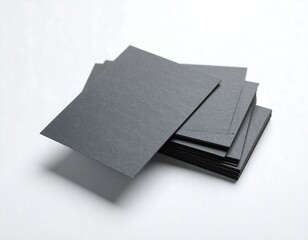 Dark gray business cards stacked