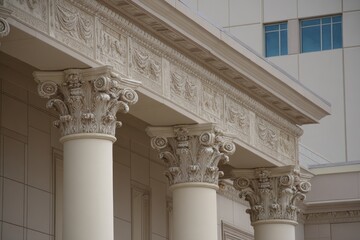 Obraz premium Ornate columns and decorative architectural details
