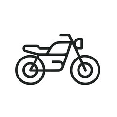 Fototapeta premium Motorcycle icon on transparent background in minimalist design 