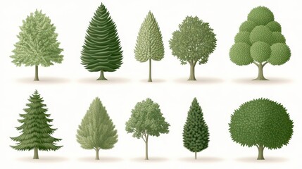 Diverse Tree Illustrations: A Collection