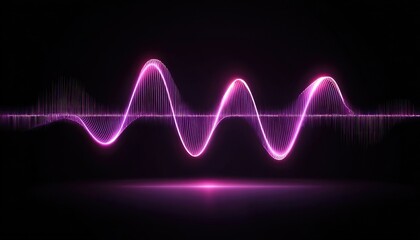Abstract glowing pink sound wave graphic on black background
