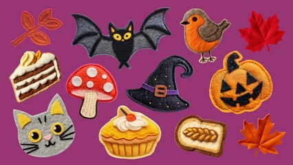 Felt Halloween element set