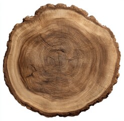 A circular tree trunk slice