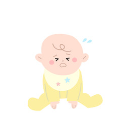 泣いている赤ちゃんのイラスト