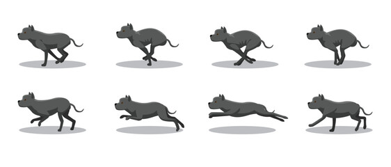 Cane Corso Running Side Cartoon Animation Frame Vector