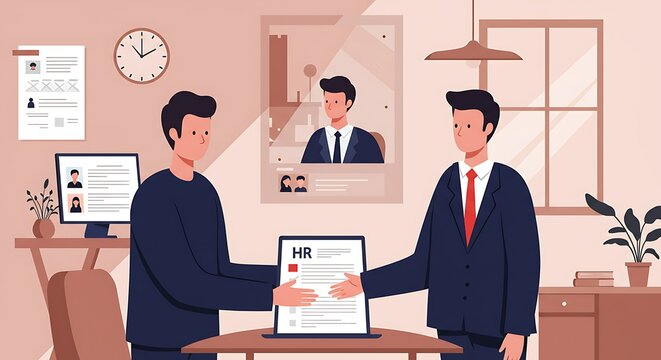 Job interview illustration human resources meeting recruitment process