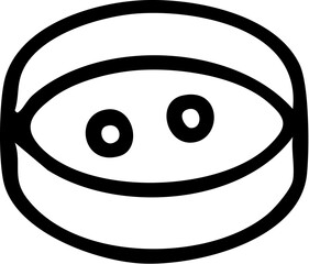 Fototapeta premium Simple Outline of a Bowl with Two Items.