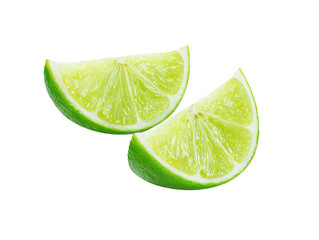 Fresh lime piece, isolated on white background.