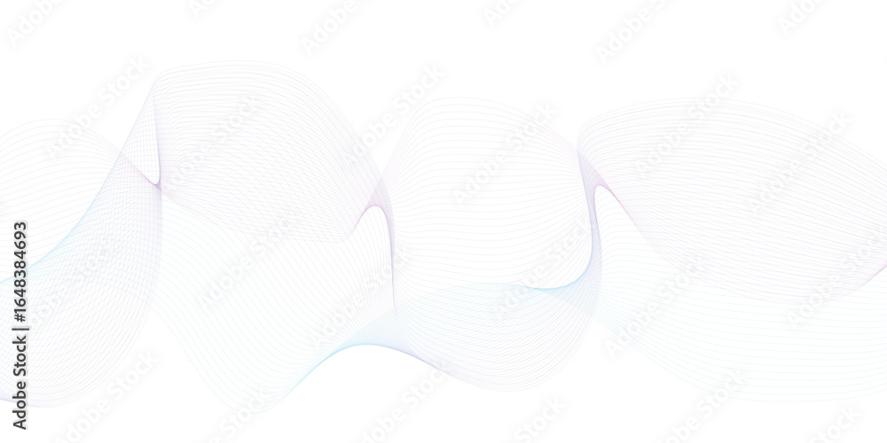 Poster abstract blue purple gradient flowing wave lines on white background. modern colorful wavy lines pat
