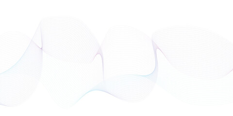 Abstract blue purple gradient flowing wave lines on white background. Modern colorful wavy lines pattern design element. Suitable for banner