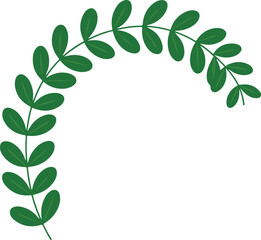 Obraz premium Curving green leafy branch with simple design