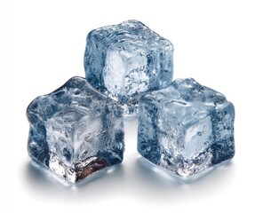 Three ice cubes stacked