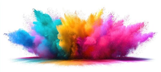 Colorful powder explosion on white background (5)