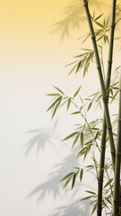 Obraz premium Bamboo against a quietly elegant green background