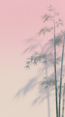 Fototapeta premium Bamboo against a pink background 