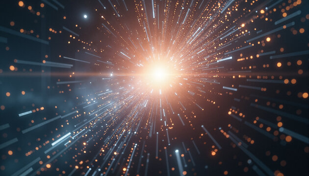 s a bright light exploding in the middle of a dark background
