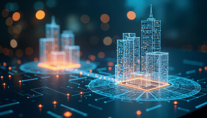 s a cityscape with a futuristic city on top of it