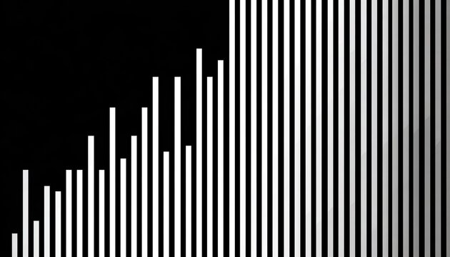 Vertical bars in shades of gray, varying heights, against black background