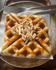 Almond croissant on a plate