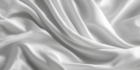 Obraz premium Smooth white silk fabric flows gracefully, creating soft and elegant texture. close up view highlights delicate and luxurious nature of material, evoking sense of calm and sophistication