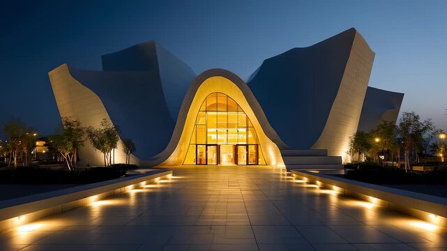 The Beauty of Modern Architecture at Nightfall