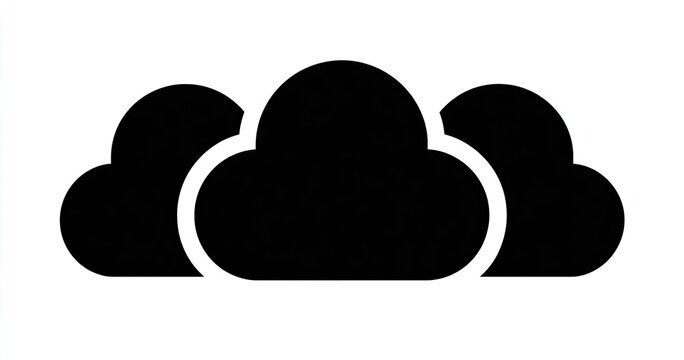 Three solid black cloud shapes