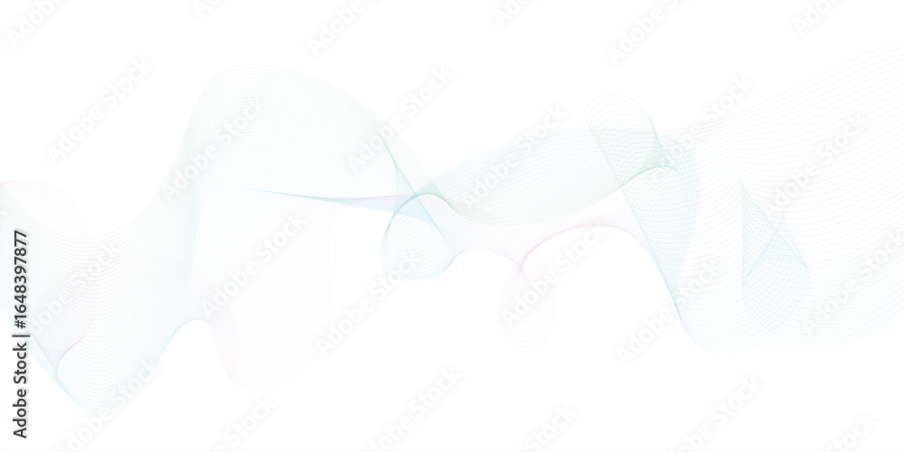 Aufkleber glowing gradient flowing dynamic wave lines.