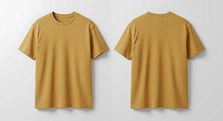 Naklejka premium Flat lay mockup of a honey-colored oversized male t-shirt