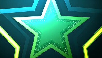 Fototapeta premium Vibrant star graphic with glowing lines