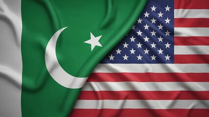 Symbolizing strong international relations between Pakistan and the United States with draped national flags creating a powerful visual representation of partnership and diplomacy