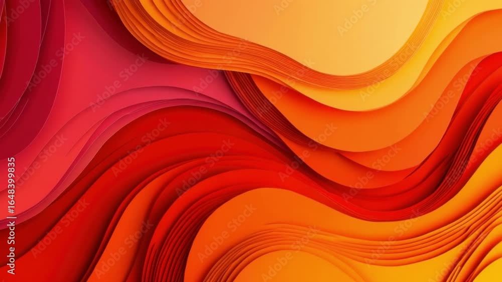 Poster abstract colorful waves of red and orange fluid shapes creating a dynamic background composition for