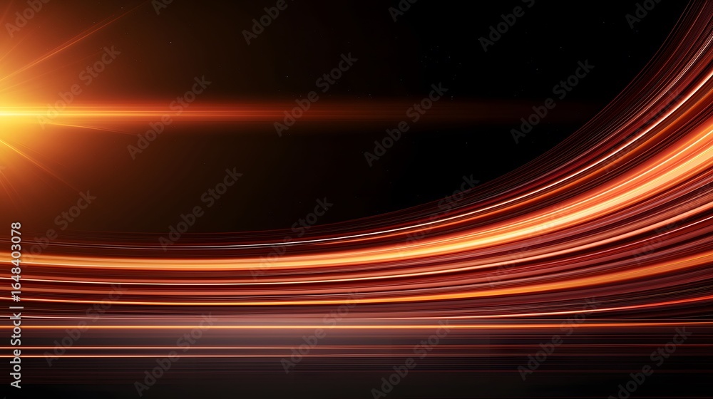 Poster the image showcases abstract orange and red light trails against a dark background, with a bright go