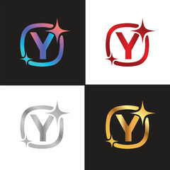 Letter Y logo, Y logo, AI logo set, modern and minimal design, tech-inspired, colorful icons and symbols, suitable for artificial intelligence, innovation, branding, startups, and digital identity.