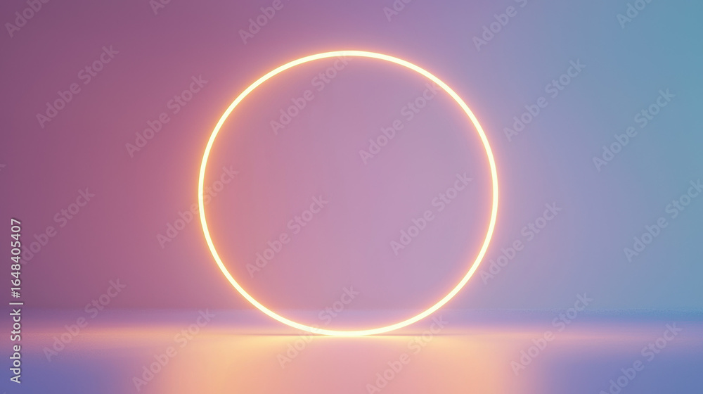 Sticker a minimalistic circular portal set against a clean background
