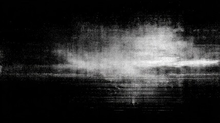 Abstract grayscale image with white noise, texture, and horizontal lines