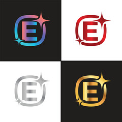 Letter E logo, E logo, AI logo set, modern and minimal design, tech-inspired, colorful icons and symbols, suitable for artificial intelligence, innovation, branding, startups, and digital identity.