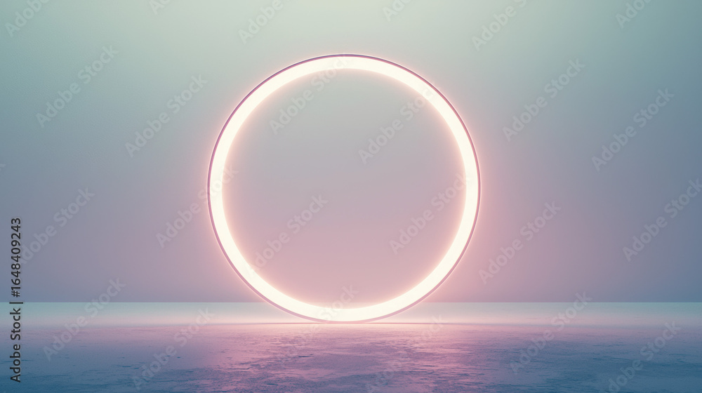 Sticker a minimalistic circular portal set against a clean background