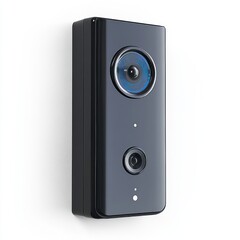 Obraz premium 3D rendering of a high-tech video doorbell with motion detection