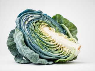 Fototapeta premium Fresh Blue Cabbage Close-Up: A Healthy Still Life
