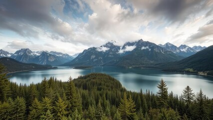 Naklejka premium Majestic Morskie Oko Lake, Polish Tatras Mountains