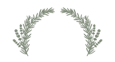 Naklejka premium Botanical arrangement showcasing lavender branches on a clean background