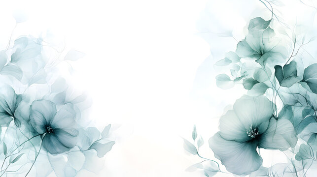 dise&ntilde;o floral o papel tapiz con espacio de copia en colores menta y blanco con flores hermosas textura floral artistica 