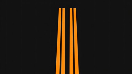 Three vertical orange stripes on a black background