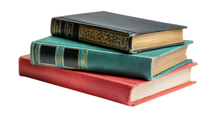 Stack of vintage books.