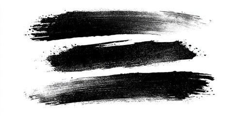 Three horizontal black paint strokes