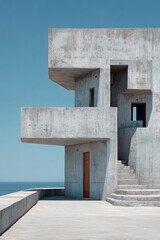 Modern concrete coastal architecture