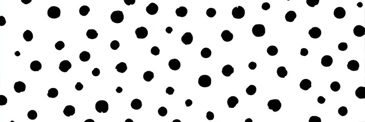 Abstract pattern of scattered black circles on a white background